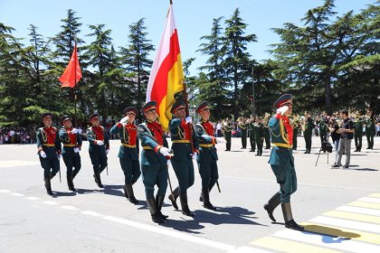 Военный парад в честь празднования 79-й годовщины великой Победы